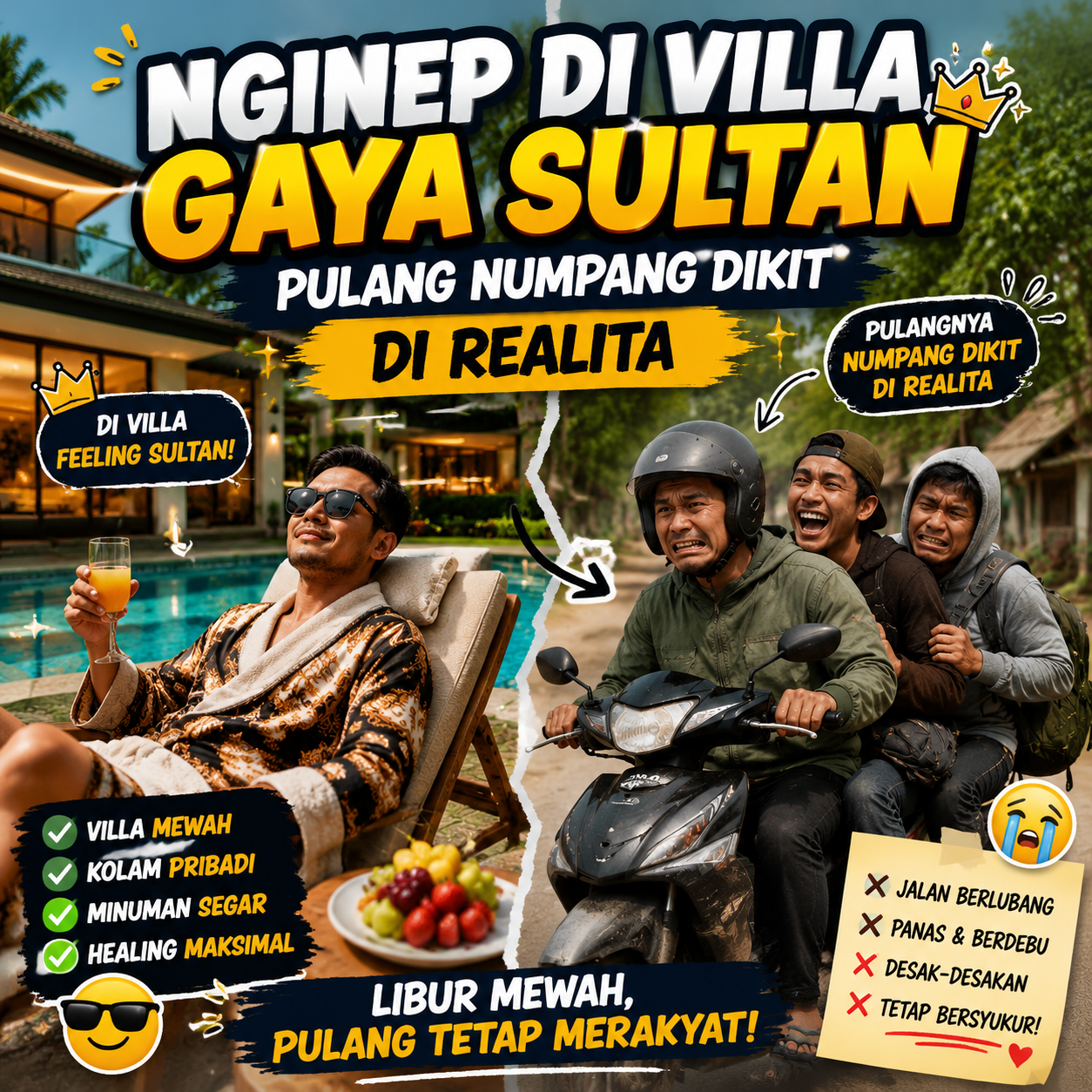 Nginep di Villa, Gaya Sultan Pulang Numpang Dikit di Realita