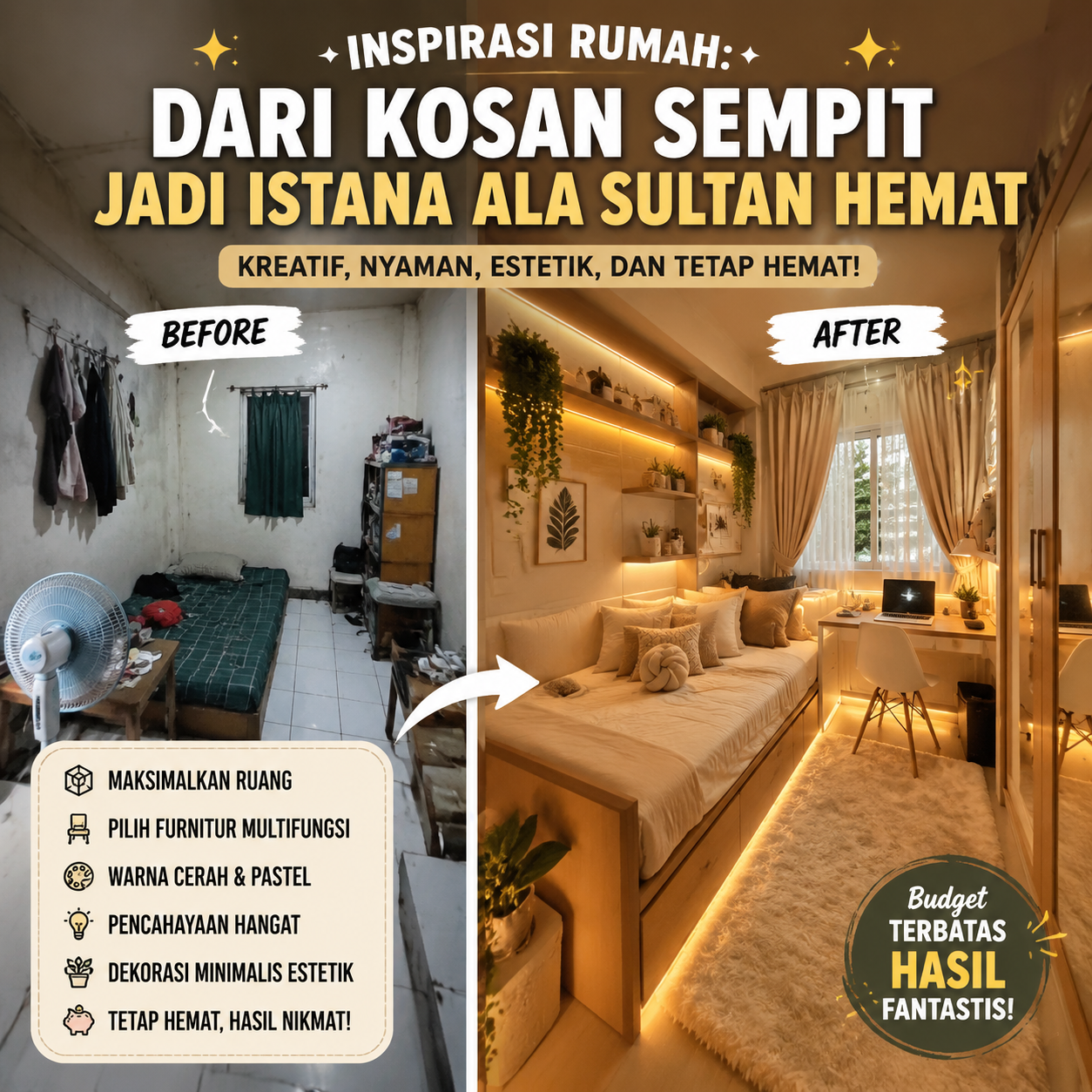 Inspirasi Rumah: Dari Kosan Sempit Jadi Istana Ala Sultan Hemat
